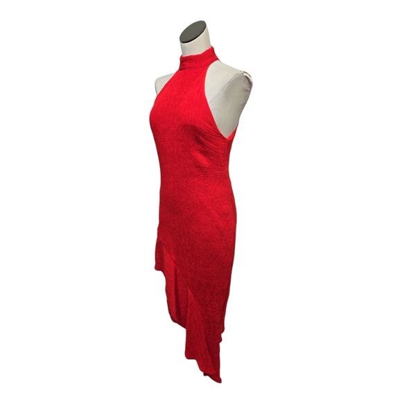 Elliatt Felice Asymmetric Halter Neck Sleeveless Dress Red Size Medium Ruffle - Picture 8 of 11